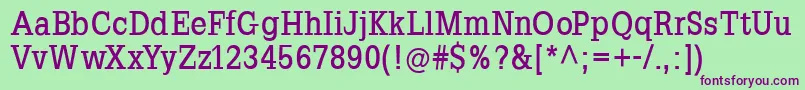 SlabromanaBold Font – Purple Fonts on Green Background