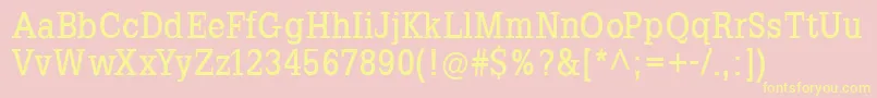 SlabromanaBold-Schriftart – Gelbe Schriften auf rosa Hintergrund