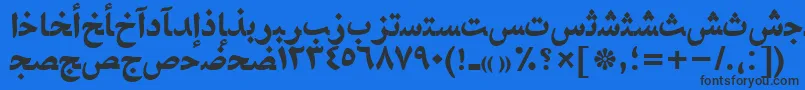 NaskhahmadttBold-Schriftart – Schwarze Schriften auf blauem Hintergrund