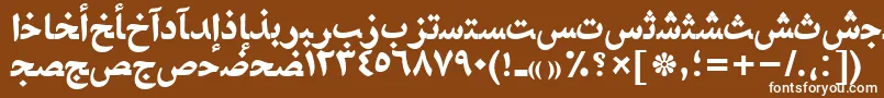 フォントNaskhahmadttBold – 茶色の背景に白い文字