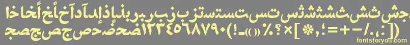NaskhahmadttBold-Schriftart – Gelbe Schriften auf grauem Hintergrund
