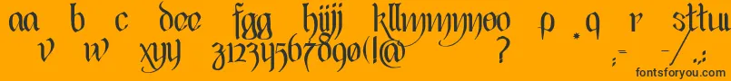 BlackHeartInertia-Schriftart – Schwarze Schriften auf orangefarbenem Hintergrund