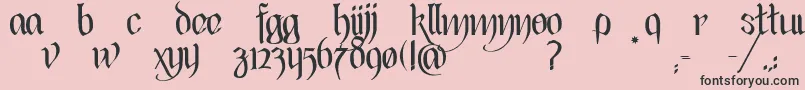 BlackHeartInertia-fontti – mustat fontit vaaleanpunaisella taustalla