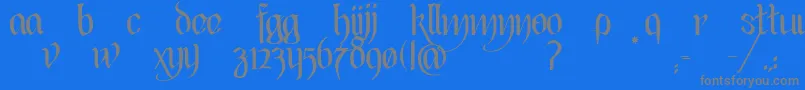 BlackHeartInertia-fontti – harmaat kirjasimet sinisellä taustalla