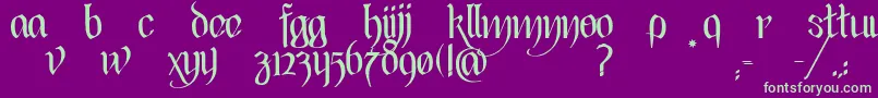 BlackHeartInertia Font – Green Fonts on Purple Background