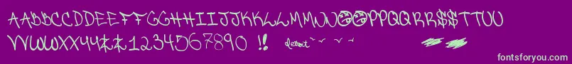 Detroitghetto Font – Green Fonts on Purple Background