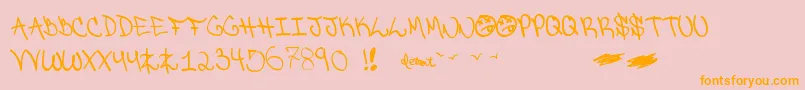 Detroitghetto Font – Orange Fonts on Pink Background