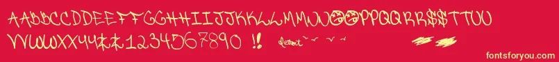 Detroitghetto Font – Yellow Fonts on Red Background