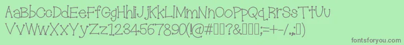 Czcionka Troublemakers – szare czcionki na zielonym tle