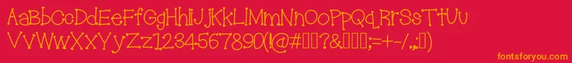 Troublemakers Font – Orange Fonts on Red Background