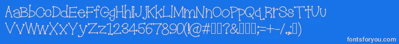 Troublemakers Font – Pink Fonts on Blue Background