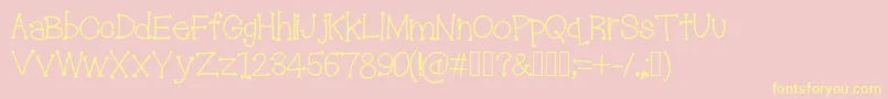 Fonte Troublemakers – fontes amarelas em um fundo rosa