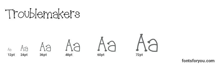 Troublemakers Font Sizes