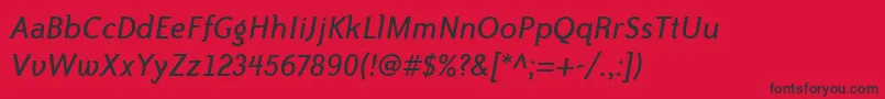 フォントBaileySansItcTtBookitalic – 赤い背景に黒い文字