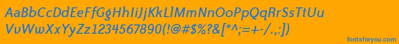 BaileySansItcTtBookitalic Font – Blue Fonts on Orange Background