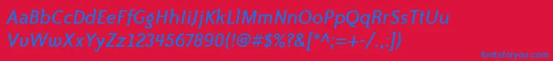 BaileySansItcTtBookitalic-fontti – siniset fontit punaisella taustalla