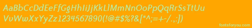 BaileySansItcTtBookitalic Font – Green Fonts on Orange Background