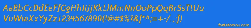 BaileySansItcTtBookitalic Font – Orange Fonts on Blue Background