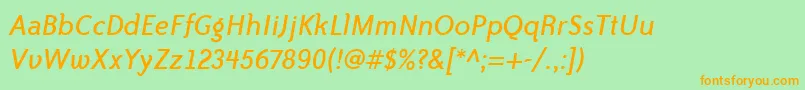 BaileySansItcTtBookitalic Font – Orange Fonts on Green Background