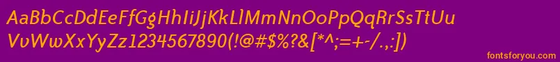 BaileySansItcTtBookitalic Font – Orange Fonts on Purple Background