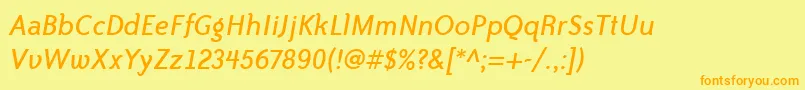BaileySansItcTtBookitalic Font – Orange Fonts on Yellow Background