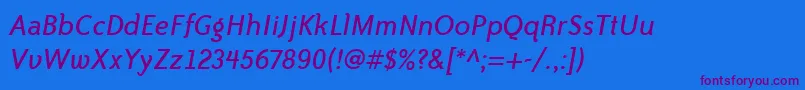 BaileySansItcTtBookitalic Font – Purple Fonts on Blue Background
