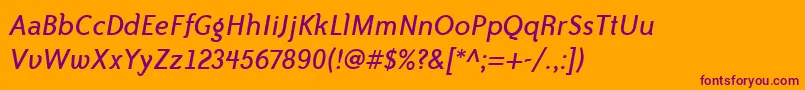 BaileySansItcTtBookitalic Font – Purple Fonts on Orange Background