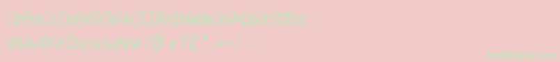 TheChickenLoveStory Font – Green Fonts on Pink Background