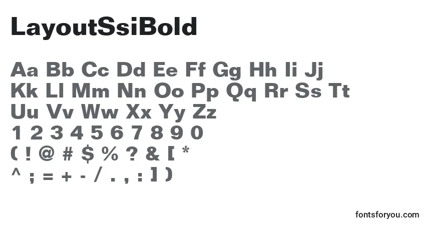 LayoutSsiBold-fontti – aakkoset, numerot, erikoismerkit