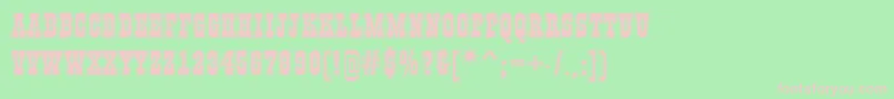 GildiatitulgrRegular-fontti – vaaleanpunaiset fontit vihreällä taustalla