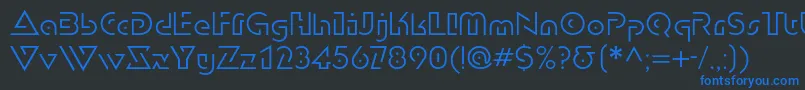 Dublonlightc Font – Blue Fonts on Black Background