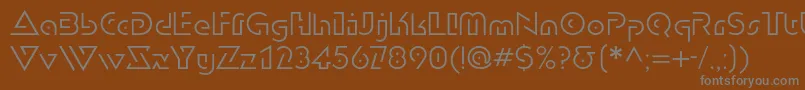 フォントDublonlightc – 茶色の背景に灰色の文字