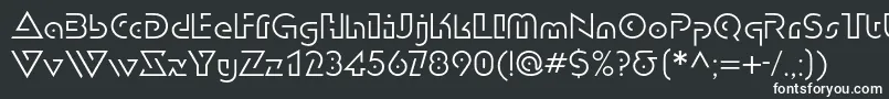 フォントDublonlightc – 黒い背景に白い文字