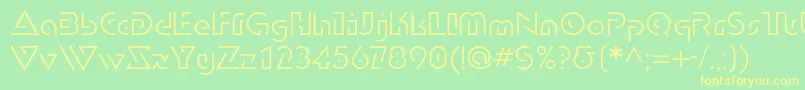 Dublonlightc Font – Yellow Fonts on Green Background