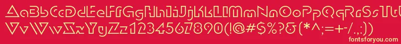 Dublonlightc Font – Yellow Fonts on Red Background