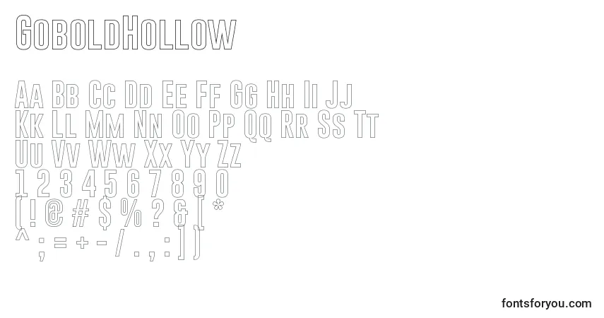 Шрифт GoboldHollow – алфавит, цифры, специальные символы