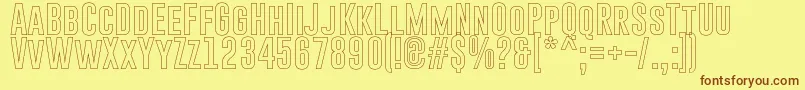 GoboldHollow Font – Brown Fonts on Yellow Background