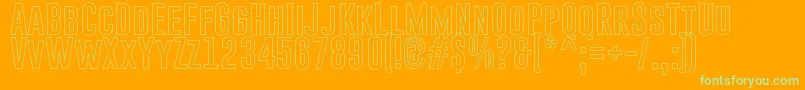 GoboldHollow-Schriftart – Grüne Schriften auf orangefarbenem Hintergrund