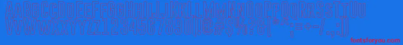 フォントGoboldHollow – 赤い文字の青い背景