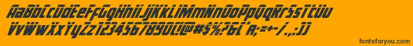 Więcej informacji o czcionce Voyagefantlaser Czcionka Voyagefantlaser – czarne czcionki na pomarańczowym tle