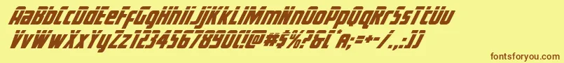 Voyagefantlaser-fontti – ruskeat fontit keltaisella taustalla