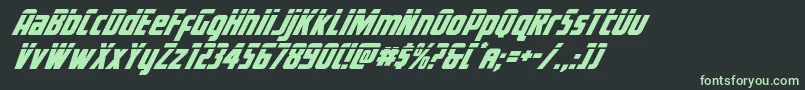 フォントVoyagefantlaser – 黒い背景に緑の文字