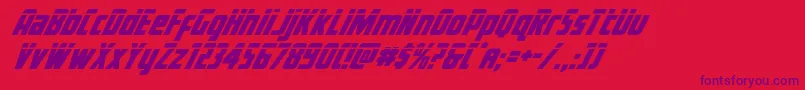 Voyagefantlaser-Schriftart – Violette Schriften auf rotem Hintergrund