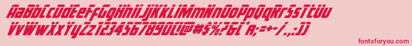 Voyagefantlaser-Schriftart – Rote Schriften auf rosa Hintergrund