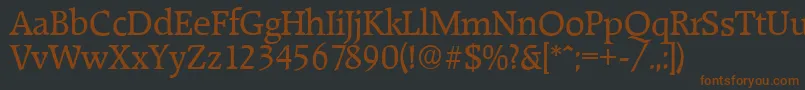RaleighserialRegular-fontti – ruskeat fontit mustalla taustalla