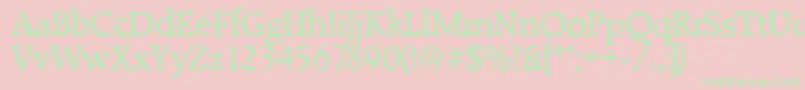 RaleighserialRegular Font – Green Fonts on Pink Background