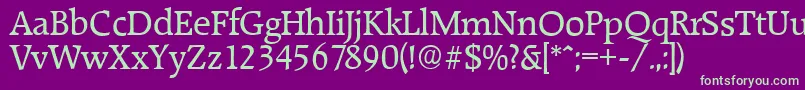 RaleighserialRegular Font – Green Fonts on Purple Background