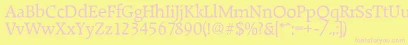 RaleighserialRegular Font – Pink Fonts on Yellow Background