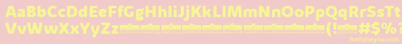 KabrioAlternateExtraboldTrial-Schriftart – Gelbe Schriften auf rosa Hintergrund