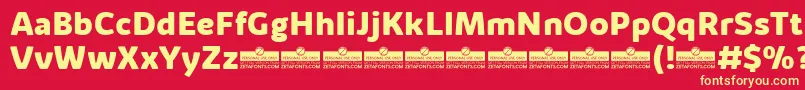 KabrioAlternateExtraboldTrial Font – Yellow Fonts on Red Background